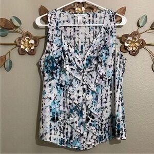 White House Black Market Abstract Blouse Size 6